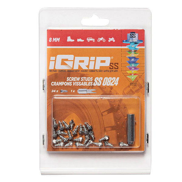 IGRIP SHOULDERED TIRE STUDS 8MM 24PK (SS-0824)