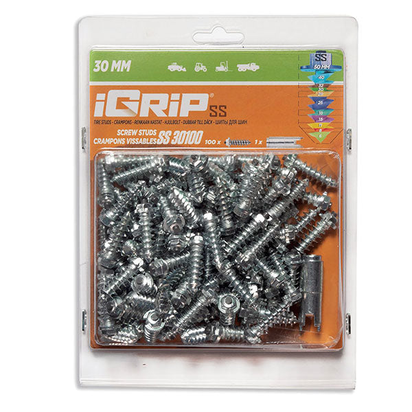 IGRIP SHOULDERED TIRE STUDS 30MM 100PK (SS-30100)