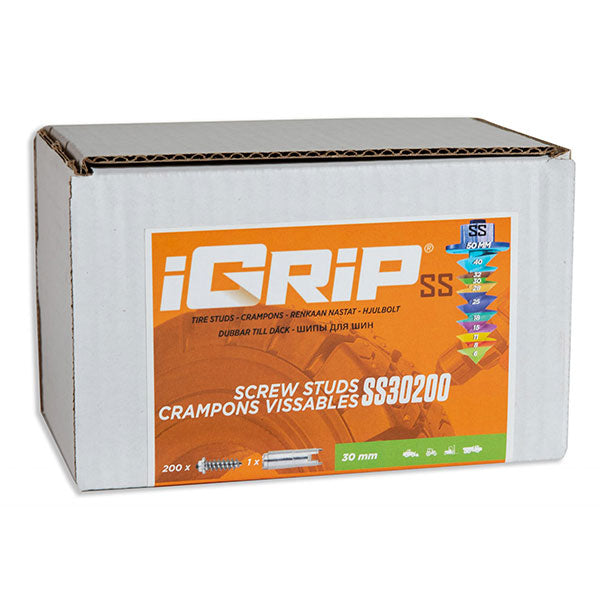 IGRIP SHOULDERED TIRE STUDS 30MM 200PK (SS-30200)