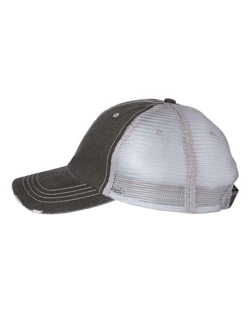 Mega Cap Herringbone Trucker Cap - 6990