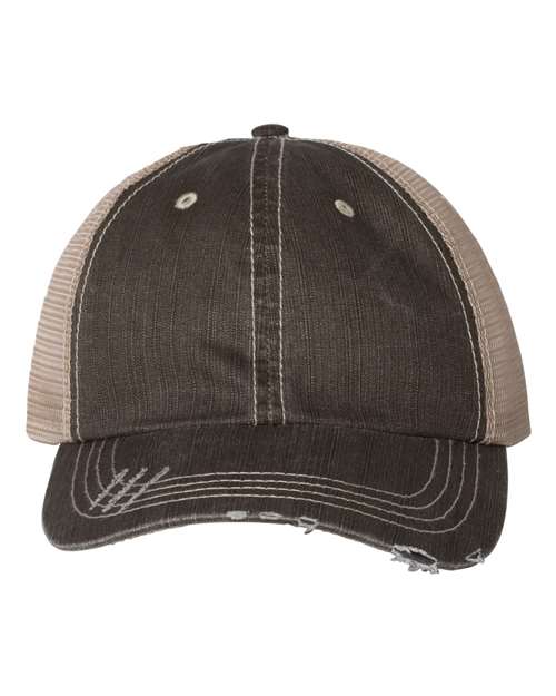 Mega Cap Herringbone Trucker Cap - 6990