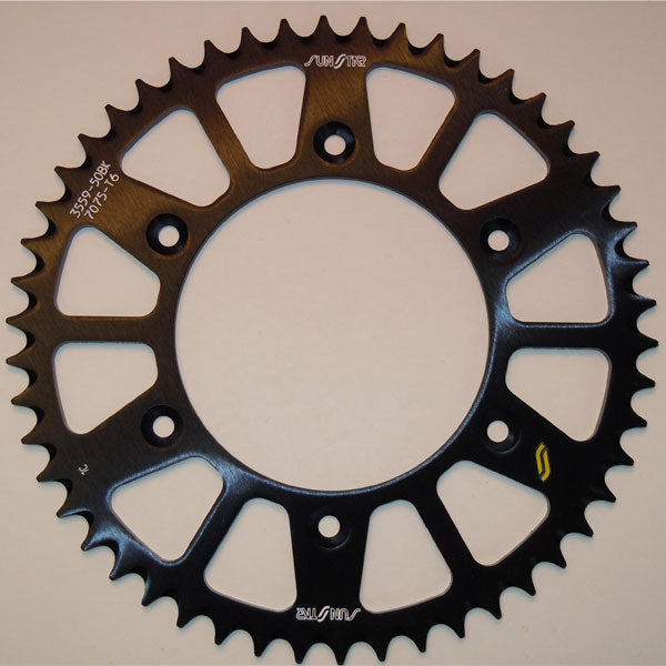 SUNSTAR WORKS TRIPLESTAR ALUMINUM REAR SPROCKET (5-355950BK)