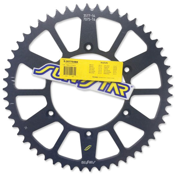 SUNSTAR WORKS TRIPLESTAR ALUMINUM REAR SPROCKET (5-357754BK)