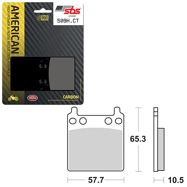 SBS HIGH POWER & NOISE REDUCTION CARBON FRONT BRAKE PAD (6510509108)