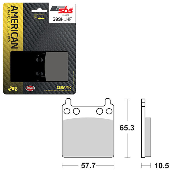 SBS HIGH POWER & NOISE REDUCTION CERAMIC FRONT BRAKE PAD (6490509108)