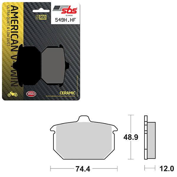 SBS HIGH POWER & NOISE REDUCTION CERAMIC FRONT BRAKE PAD (6490549108)