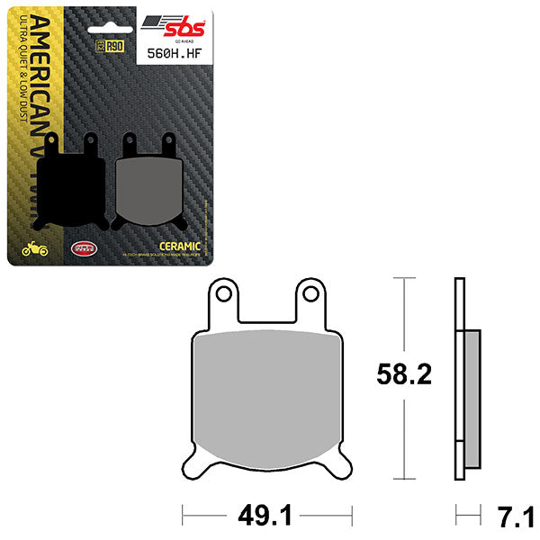 SBS HIGH POWER & NOISE REDUCTION CERAMIC FRONT BRAKE PAD (6490560108)