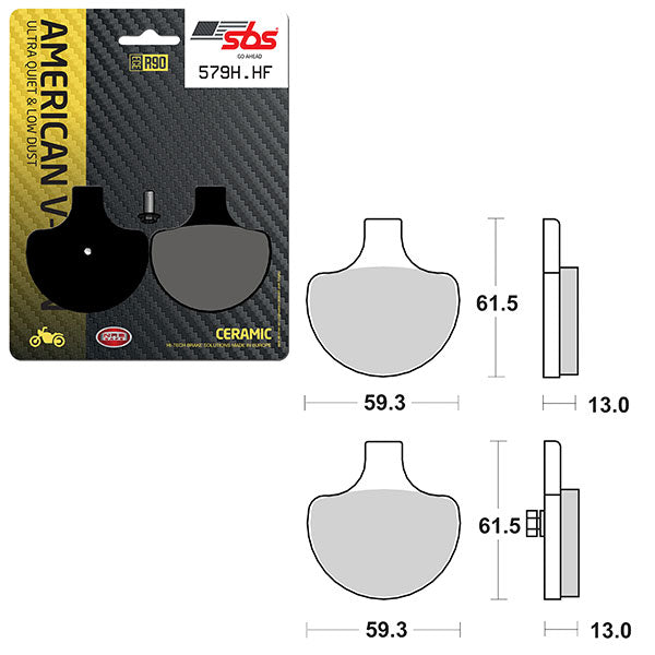 SBS HIGH POWER & NOISE REDUCTION CERAMIC FRONT BRAKE PAD (6490579108)