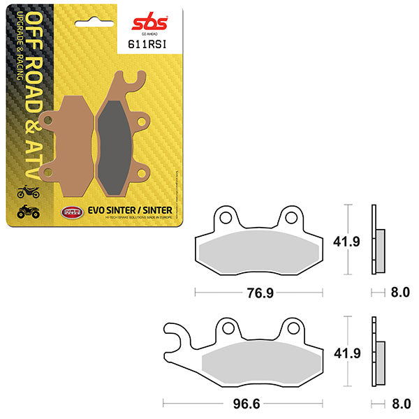 SBS ATV/UTV EVO SINTER BRAKE PAD (6280611108)