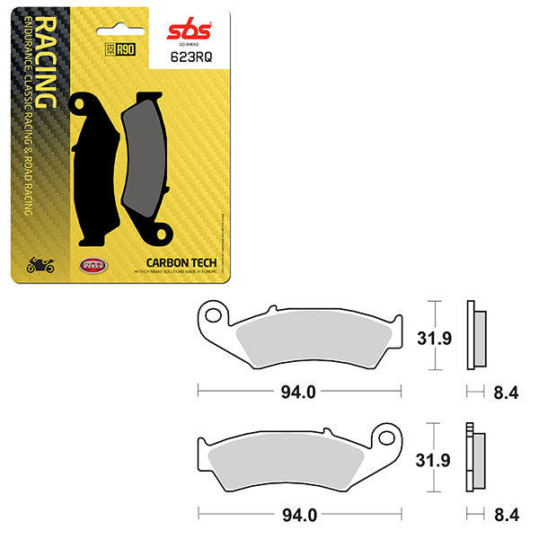 SBS ROAD RACING & TRACKDAYS CARBON TECH REAR BRAKE PAD (6210623108)