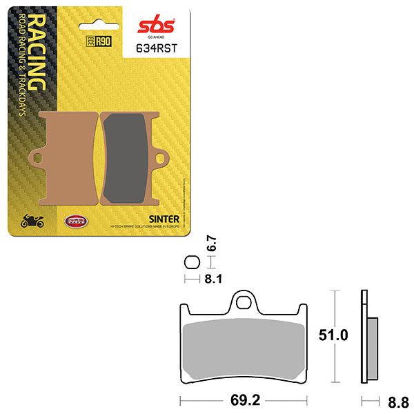 SBS ROAD RACING & TRACKDAYS SINTER FRONT BRAKE PAD (6470634108)