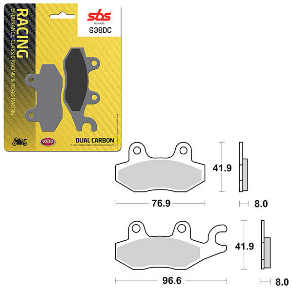 SBS DUAL CARBON FRONT FOR RACE USE ONLY BRAKE PAD (6290638108)