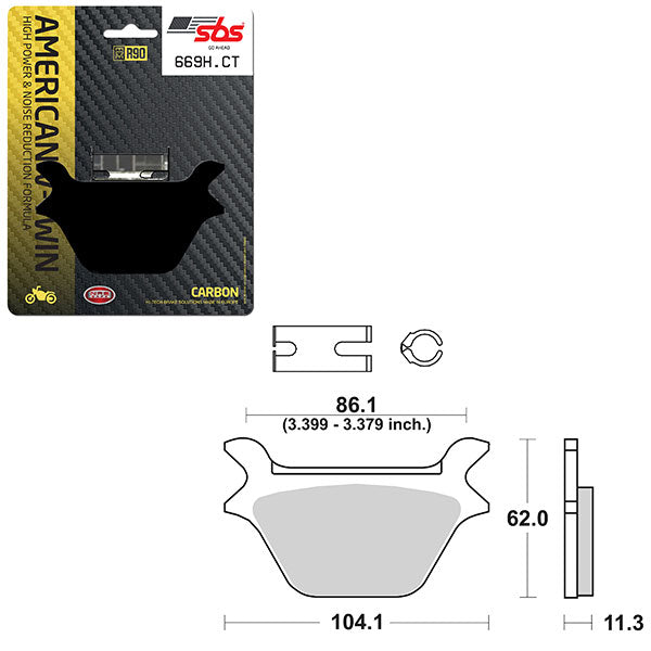 SBS HIGH POWER & NOISE REDUCTION CARBON FRONT BRAKE PAD (6510669108)