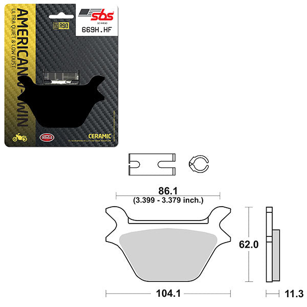 SBS HIGH POWER & NOISE REDUCTION CERAMIC FRONT BRAKE PAD (6490669108)