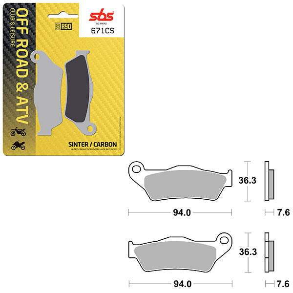 SBS CLUB, TRAILS & LEISURE CARBON BRAKE PAD (6330671108)