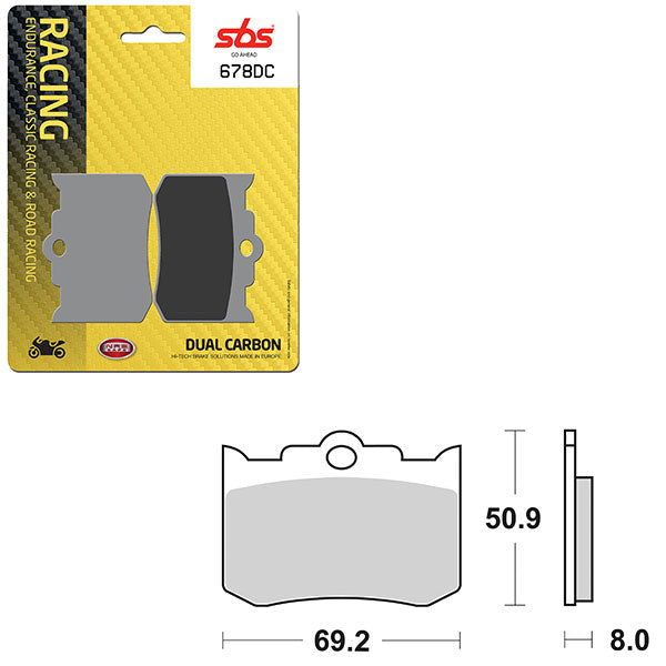 SBS DUAL CARBON FRONT FOR RACE USE ONLY BRAKE PAD (6290678108)