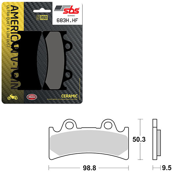 SBS HIGH POWER & NOISE REDUCTION CERAMIC FRONT BRAKE PAD (6490683108)