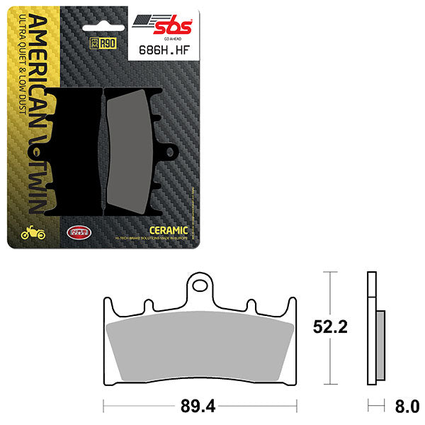 SBS HIGH POWER & NOISE REDUCTION CERAMIC FRONT BRAKE PAD (6490686108)