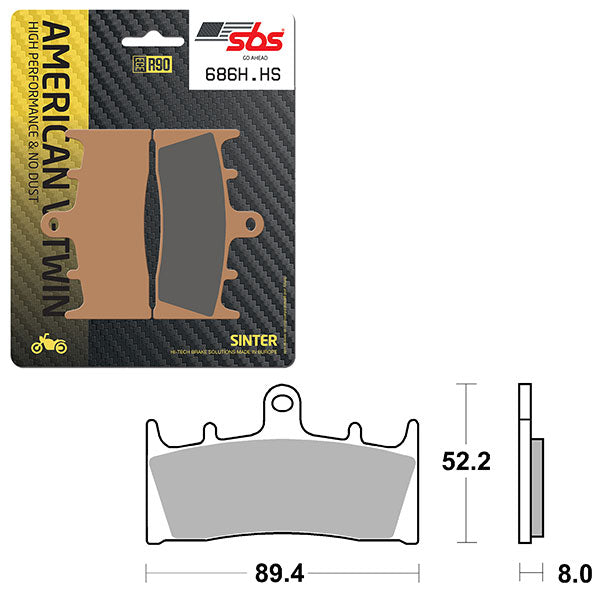 SBS HIGH PERFORMANCE & NO DUST SINTER FRONT BRAKE PAD (6550686108)