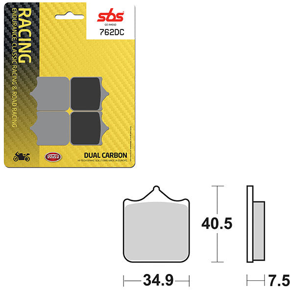 SBS DUAL CARBON FRONT FOR RACE USE ONLY BRAKE PAD (6290762108)