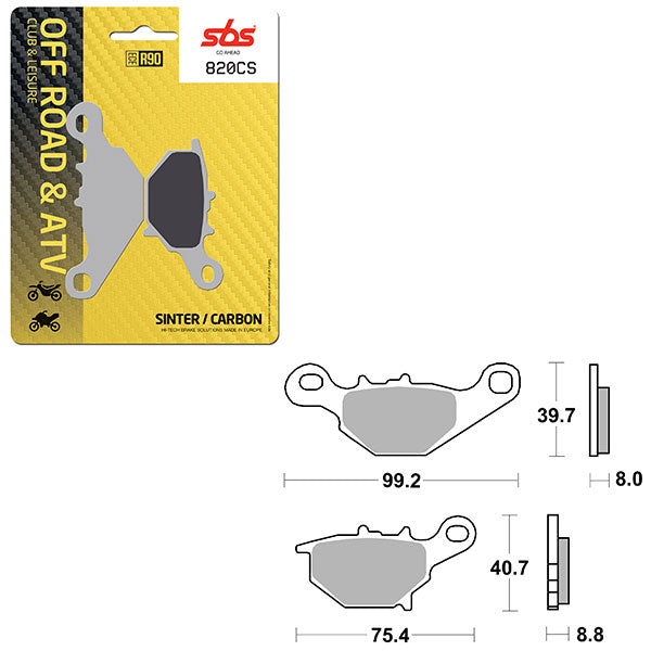 SBS CLUB, TRAILS & LEISURE CARBON BRAKE PAD (6330820108)