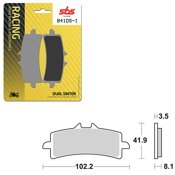 SBS DS-1 DUAL SINTER DYNAMIC RACING CONCEPT FRONT BRAKE PAD (6370841108)