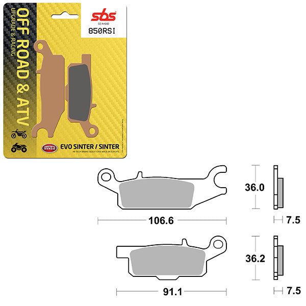 SBS ATV/UTV EVO SINTER BRAKE PAD (6280850108)