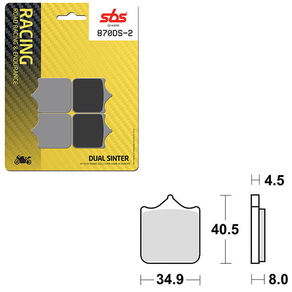 SBS DS-2 DUAL SINTER DYNAMIC RACING CONCEPT REAR BRAKE PAD (6410870108)