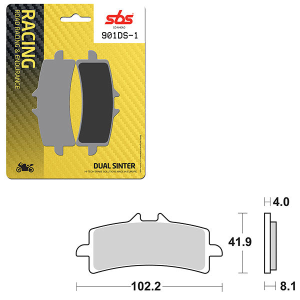 SBS DS-1 DUAL SINTER DYNAMIC RACING CONCEPT FRONT BRAKE PAD (6370901108)