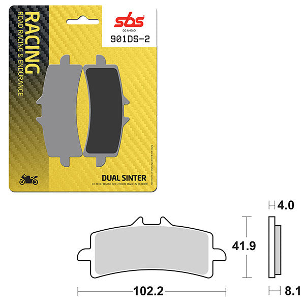 SBS DS-2 DUAL SINTER DYNAMIC RACING CONCEPT REAR BRAKE PAD (6410901108)