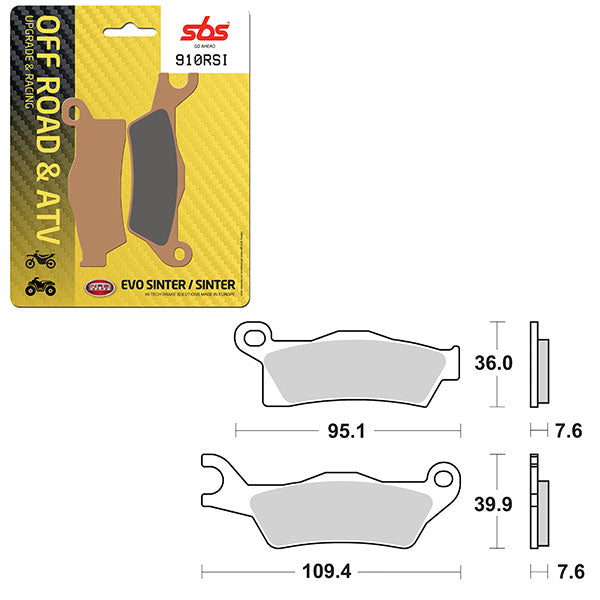 SBS ATV/UTV EVO SINTER BRAKE PAD (6280910108)