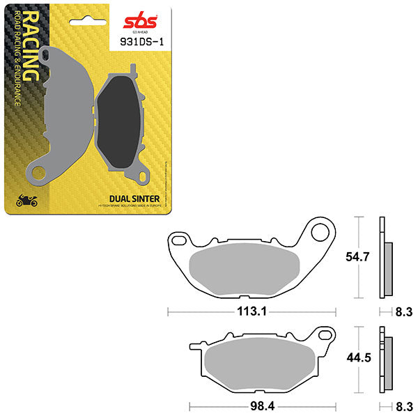 SBS DS-1 DUAL SINTER DYNAMIC RACING CONCEPT FRONT BRAKE PAD (6370931108)