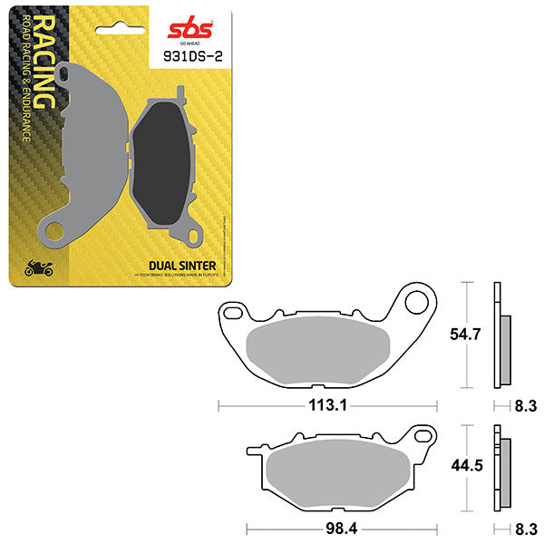 SBS DS-2 DUAL SINTER DYNAMIC RACING CONCEPT REAR BRAKE PAD (6410931108)