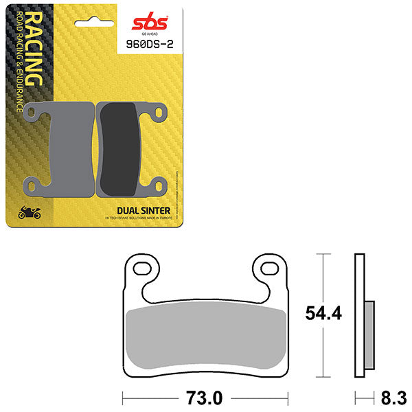 SBS DS-2 DUAL SINTER DYNAMIC RACING CONCEPT REAR BRAKE PAD (6410960108)